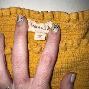 Hem & Thread Mustard Smocked Top